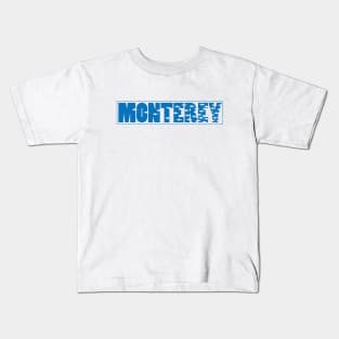 Monterey California with fish in rectangle Kids T-Shirt